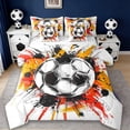 thumbnail image 1 of Erosebridal Colorful Ink Graffiti 7-Piece Twin Bedding Sets,Boys Football Soccer Bedding Comforter Set For Kids,Reversible, 1 of 7