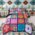 thumbnail image 1 of Erosebridal Colorful Mandala Full Size Comforter Sets for Girls, Bohemian Plaid Bedding Sets, Black Reversible 3 Pieces, 1 Comforter and 2 Pillowcases, 1 of 6