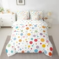 thumbnail image 1 of Erosebridal Colorful Polkadot Bed in a Bag Queen size, Kawaii Dots Bed Set, Cartoon Style Decor, Reversible 7pcs, 1 of 5