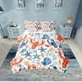 thumbnail image 1 of Erosebridal Colorful Starfish Bed in a Bag Twin size, Red Lobster Bed Set, Marine Seashell Reversible Bedding Twin Size, Microfiber Bedroom Decoration, 7pcs, 1 of 6