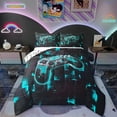 thumbnail image 1 of Erosebridal Comforter Set Twin Size Game Console Bedding Teen 3D Black and Teal Gamepad Gaming Bedding Comforter Sets Cool Gamer Controller Duvet Set(Teal Blue, Twin 2Pcs), 1 of 7