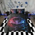 thumbnail image 1 of Erosebridal Comforters Twin Size Set with Sheets Race Car Bedding,7 Pieces Bed in a Bag Twin Neon Honeycomb Bedding Sets with Comforter,Sheets,Pillowcases, 1 of 5