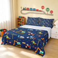 thumbnail image 1 of Erosebridal Construction Site King Sheets, Excavator Bedding, Navy Night 4 Pieces (1 Flat Sheet, 1 Fitted Sheet and 2 Pillowcases), 1 of 6