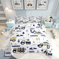 thumbnail image 1 of Erosebridal Construction Truck Comforter Cartoon Cars Bedding Set Machinery Excavator Tractor Equipment Cute Vehicles Blue Yellow Quilt, 1 of 6