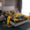thumbnail image 1 of Erosebridal Construction Truck Sheet Set Twin, Yellow Tractor Bedding Sets Twin Size, Cartoon Car Decor 3pcs, 1 of 7