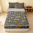 thumbnail image 1 of Erosebridal Construction Vehicle Zipper Full Size Comforter Sets with Fitted Sheet and 2 Pillowcases, Truck Zipper Bedding Set, White Small, Gray Reversible, 1 of 7