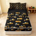 thumbnail image 1 of Erosebridal Construction Vehicle Zipper Twin Comforter Sets with Fitted Sheet and 2 Pillowcases, Truck Zipper Bedding Set, Tan Pattern, Black Reversible, 1 of 7