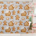 thumbnail image 1 of Manfei Cookie Waterproof Shower Curtain 72Wx78L Holiday Bath Curtain, Red Gold, 1 of 5