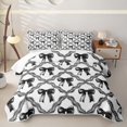 thumbnail image 1 of Erosebridal Cool Girls Bowknot Quilt Full, Princess Cartoon Full Bedspread Sets, White Black, 3 Pieces, 1 of 7