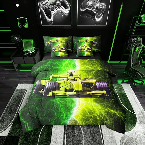 Erosebridal Cool Racing Car Bedding Queen Size 7pcs, Bedroom Decor, Breathable