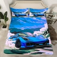 thumbnail image 1 of Erosebridal Cool Racing Car Fitted Sheet Set Twin, Extreme Sports Bedding Twin Size, Sports Car Decor 2pcs（No Top Sheet）, 1 of 6