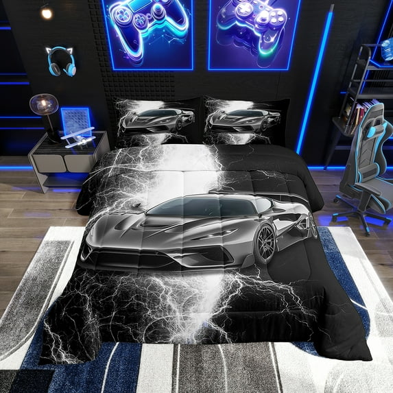 Erosebridal Cool Sports Car Comforter Sets, Bedroom Decor, Ultra Soft, 2-Piece