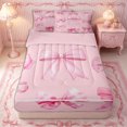 thumbnail image 1 of Erosebridal Coquette Bow Assortment Zipper Twin Comforter Sets with Fitted Sheet and 2 Pillowcases,Minimalist Solid Backdrop Zipper Bedding Set,Light Pink,4-Piece,Pink Reversible, 1 of 6