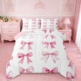 thumbnail image 1 of Erosebridal Coquette Bow Full Size Comforter Sets For Kids,Pink Dreamy Princess Bowknot Theme Bedding Sets For Girls,Pink Reversible,3-Piece, 1 of 7
