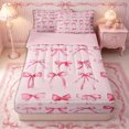 thumbnail image 1 of Erosebridal Coquette Mixed Bow Zipper Full Size Comforter Sets with Fitted Sheet and 2 Pillowcases,Retro Polka Dot Zipper Bedding Set,Blush Pink,4pcs,Pink Reversible, 1 of 6