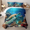 thumbnail image 1 of Erosebridal Coral Sea Turtle Twin Quilt Set,Tropical Fish Underwater Twin Coverlet Set For Boys,2-Piece, 1 of 7