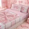 thumbnail image 1 of Erosebridal Cottage Plaid Bow Zipper Twin Comforter Sets with Fitted Sheet and 2 Pillowcases for Girls, Cute Polka Dot Buffalo Zipper Bedding Set, Pink Reversible, 4pcs, 1 of 7