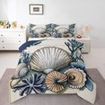 thumbnail image 1 of Erosebridal Counch Sea Shell Bedding King Comforter Set, Coastal Summer Beach Duvet Insert, Reversible 3-Piece, 1 of 7