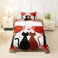 thumbnail image 1 of Erosebridal Couple Cat Kids Twin Sheet Sets, Romantic Love Heart Bedding, 3pcs, 1 of 5