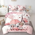 thumbnail image 1 of Erosebridal Couple Gnome Bedding Queen Size, Romantic Eiffel Tower Bedding Sets Queen Size, Valentines Day Comforter Sets with Sheets, Microfiber Bedroom Decorative, 7pcs, 1 of 4