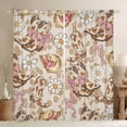 thumbnail image 1 of Erosebridal Cow Print Cowgirl Boots Daisy Bow Print Curtains Pack of 2 (42x84 Each), Leopard Hat Style Curtains Blackout for Girls, 1 of 6