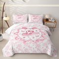 thumbnail image 1 of Erosebridal Cowboy Hat Butterfly Bow Quilt Full, Vintage Rose Flower Full Bedspread Sets for Girls, 3-Piece, 1 of 7