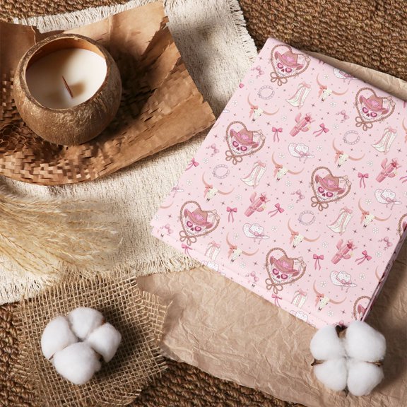 Erosebridal Cowgirl Skull Pink 100% Cotton Fabric by the Yard 2 Yards, Western Rebel Sewing Fabric