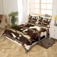 thumbnail image 1 of Erosebridal Cowhide Duvet Cover Western Bedding Set,Brown Cow Print Comforter Cover Exotic Diamond Aztec Tribe Bed Sets Full,Farm Animals Bull Cattle Skin Room Decor Cowboys Gifts for Women, 1 of 5