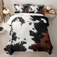 thumbnail image 1 of Erosebridal Cowhide Hide Quilt King,Rustic Farm Animal King Coverlet Set For Boys,3pcs, 1 of 7