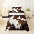 thumbnail image 1 of Erosebridal Cowhide Print Twin Sheet Sets,Rustic Farmhouse Cattle Bedding For Adults 3-Piece, 1 of 6
