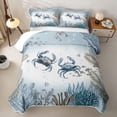 thumbnail image 1 of Erosebridal Crab Ocean Print Twin Quilt Set,Marine Animals Twin Coverlet Set For Boys,2-Piece, 1 of 7