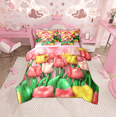 thumbnail image 1 of Erosebridal Cute 3D Tulip Floral Bedding Full Size, Kawaii Flower Comforter Sets with Sheets, Dreamy Bedroom Decor, Reversible 7 Pieces, 1 of 4