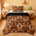thumbnail image 1 of Erosebridal Cute Animal Capybara Twin Comforter Sets For Capybara Lover,Cartoon Capybaras Bedding Set For Girls Kids ,Reversible Black 2-Piece, 1 of 7