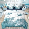 thumbnail image 1 of Erosebridal Cute Axolotl Kawaii Turtle 7pcs Bedding Comforter Set,Underwater World Watercolor Coral Queen Bedding Sets For Boys Teens,Reversible, 1 of 7