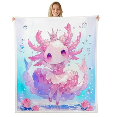 Erosebridal Cute Axolotl Throw Blanket for Couch 30x40