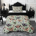 thumbnail image 1 of Erosebridal Cute Bats Queen Comforter Set 3 Pieces,Halloween Floral Animal Comforter Sets Queen,Sage Green,Reversible,1 Comforter and 2 Pillowcases, 1 of 6