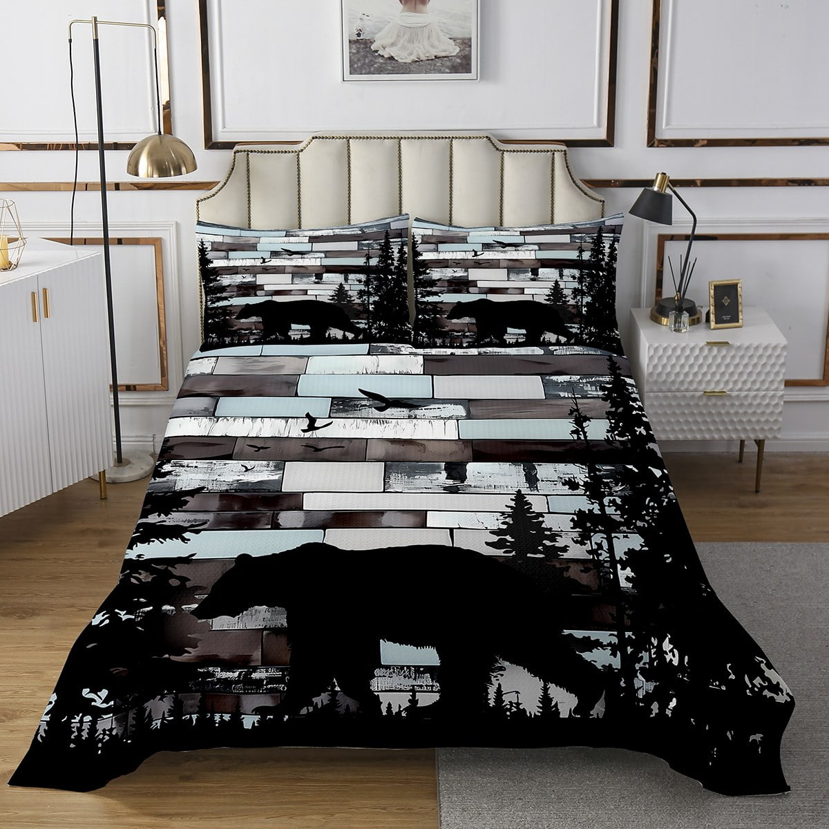 Erosebridal Cute Bear Quilt Sets For Twin Size Bed Jungle Animal Bed erosebridal-cute-bear-quilt-sets-for-twin-size-bed-jungle-animal-bed