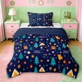 thumbnail image 1 of Erosebridal Cute Bear Twin Comforter Sets,Happy Camping Theme Bedding Set For Boys Kids,Reversible navy blue,2-Piece, 1 of 7
