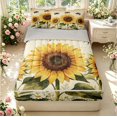 thumbnail image 1 of Erosebridal Cute Bee Zipper Twin Comforter Sets with Fitted Sheet and 2 Pillowcases,Dreamy Sunflower Floral Zipper Bedding Set,Beige Yellow,Light Gray Reversible,4pcs, 1 of 8