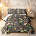 thumbnail image 1 of Erosebridal Cute Beetles Twin Quilt Set,Dreamy Bug Theme Twin Coverlet Set,Gray Green,2 Pieces,1 Bedspread and 1 Pillowcase, 1 of 7