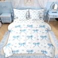 thumbnail image 1 of Erosebridal Cute Blue Bow Bedding Comforter Set for Girls, Polkadot Ribbon King Bedding Sets for Kids, Polkadot Reversible, 7 Pieces, 1 of 6