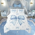 thumbnail image 1 of Erosebridal Cute Blue Bowknot Bedding Set Teen Women,Kawaii Dreamy Bow Comforter Set Princess Style Blue White Heart Decor Bedding Comforter Sets Soft Breathable Quilt Duvet, 1 of 8