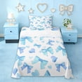 thumbnail image 1 of Erosebridal Cute Blue Bowtie Kids Twin Sheet Sets,Dreamy Princess Heart Print Bedding For Girls 3pcs, 1 of 6