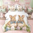thumbnail image 1 of Erosebridal Cute Bow Bunnies Kids Bedding Comforter Set, Easter Egg Flower Queen Bedding Sets, 7pcs, 1 of 7