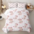 thumbnail image 1 of Erosebridal Cute Bow Cowgirl Boot Bed Spread Queen for Girls, Simple Pink Stripes Queen Coverlet Set, 3-Piece, 1 of 7