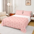 thumbnail image 1 of Erosebridal Cute Bow Knot Queen Sheet Sets For Girl Kids,Red Ribbon Bowtie Pink Bows Bed Set 4-Piece, 1 of 6