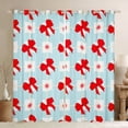 thumbnail image 1 of Erosebridal Cute Bow Tie Curtains for Living Room,Geometric Buffalo Curtains and Drapes (42Wx84L),Blue Red Blackout Curtains for Bedroom,Kawaii Bedroom Decoration, 1 of 6