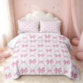 thumbnail image 1 of Erosebridal Cute Bow-Tie Twin Quilt Set, Chic Bowtie Twin Coverlet Set, Pink Reversible, Watercolor Pink, 2 Pieces (1 Bedspread and 1 Pillowcase), 1 of 7