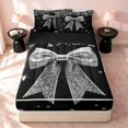 thumbnail image 1 of Erosebridal Cute Bow Zipper Twin Comforter Sets with Fitted Sheet and 2 Pillowcases, Girls Sparklings Print Zipper Bedding Set, Black Reversible, Silver Black, Black Reversible, 1 of 7
