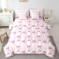 thumbnail image 1 of Erosebridal Cute Bowknot Bedding Queen Size,Ribbon Bowtie Comforter Sets with Sheets,Pink Cherry Furit Bedding Sets Queen Size For Girls,Ultra Soft Bedroom Decoration Reversible,7pcs, 1 of 7